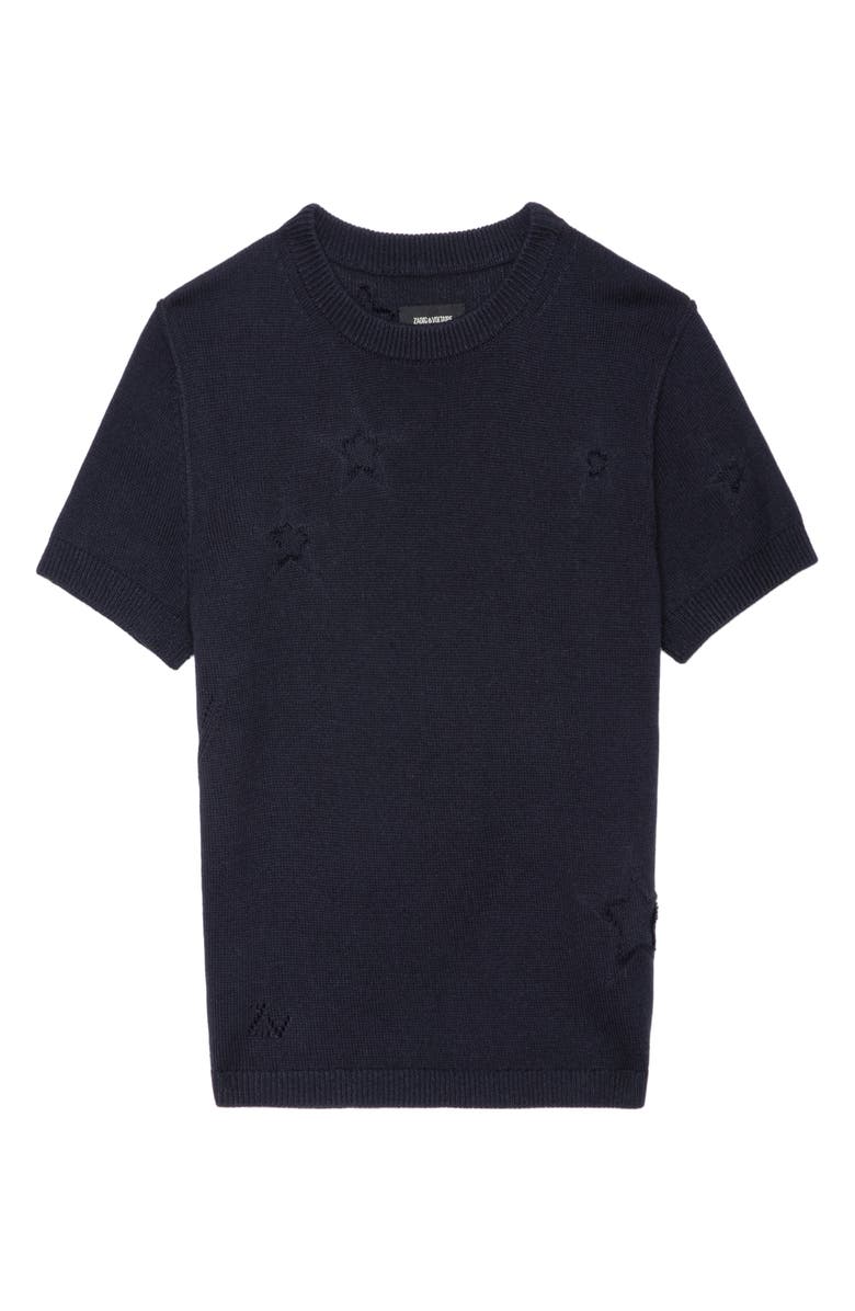 Zadig & Voltaire Bully Star Intarsia Silk & Cashmere Sweater, Alternate, color, 