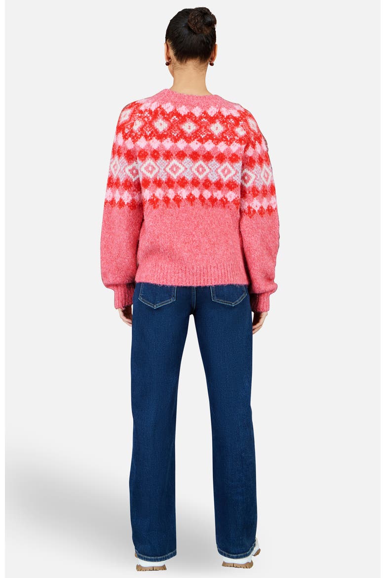 Fairisle Wool Blend Relaxed Jumper, Alternate, color, Red