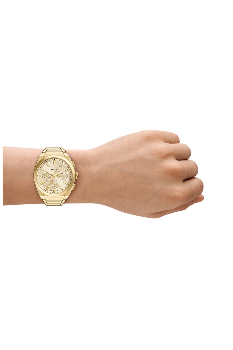Everett Chronograph Bracelet Watch, 44mm, Alternate, color, GOLD