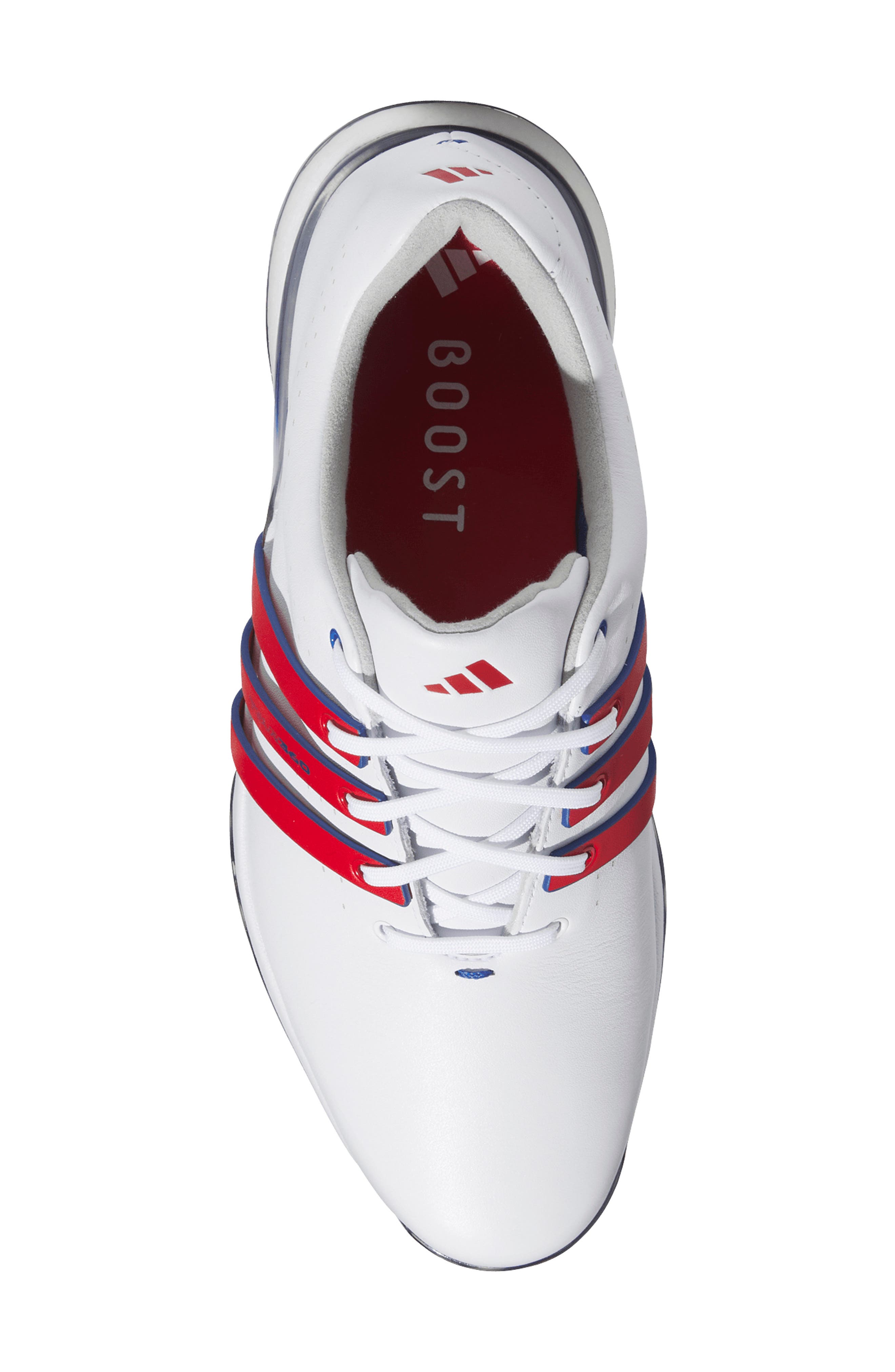 adidas Tour360 24 Golf Shoe, Alternate, color, White/ Scarlet/ Royal Blue