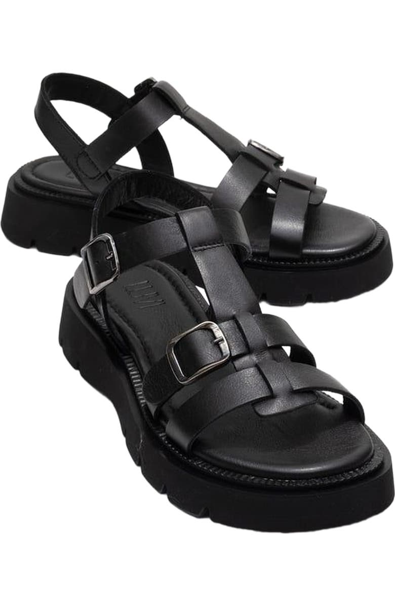 Forever & Always Shoes Melvin Leather Sandal, Main, color, Black Leather