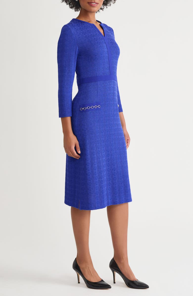 Ming Wang Chain Embellished Sheath Dress, Alternate, color, Sapphire Sea