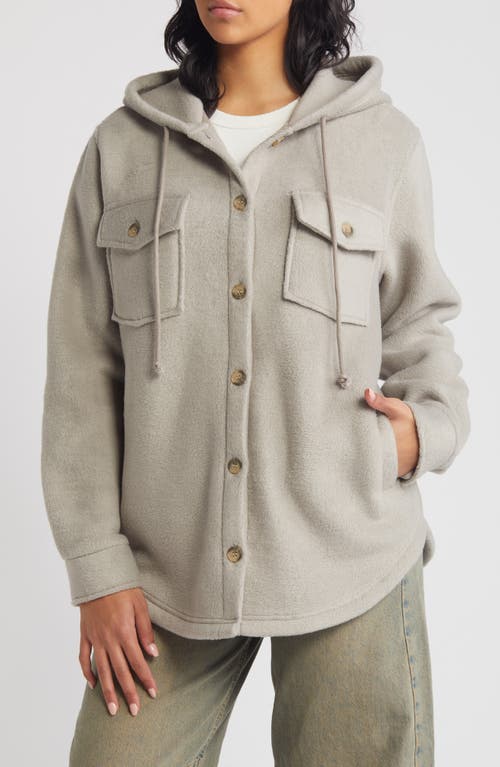 Thread & Supply Hooded Fleece Shacket In Gray