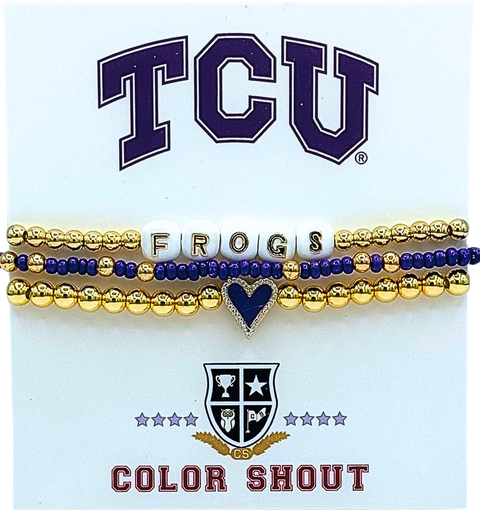 TCU Love My College Bracelet Stack