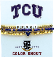 Color Shout TCU Love My College Bracelet Stack