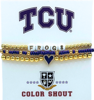 Color Shout TCU Love My College Bracelet Stack