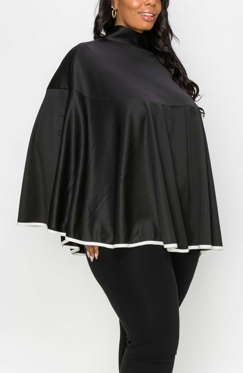 L I V D Kadra Ribbon Detail Cape, Alternate, color, Black