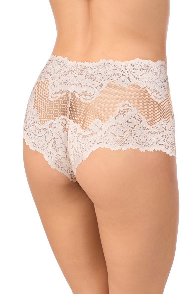 Lace Allure Boyshorts, Alternate, color, SOFT SHELL
