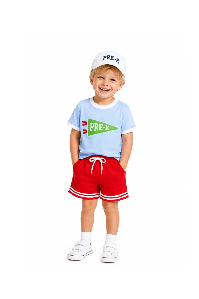 Back-to-School Pre-K Baseball Hat, Alternate, color, White/Navy