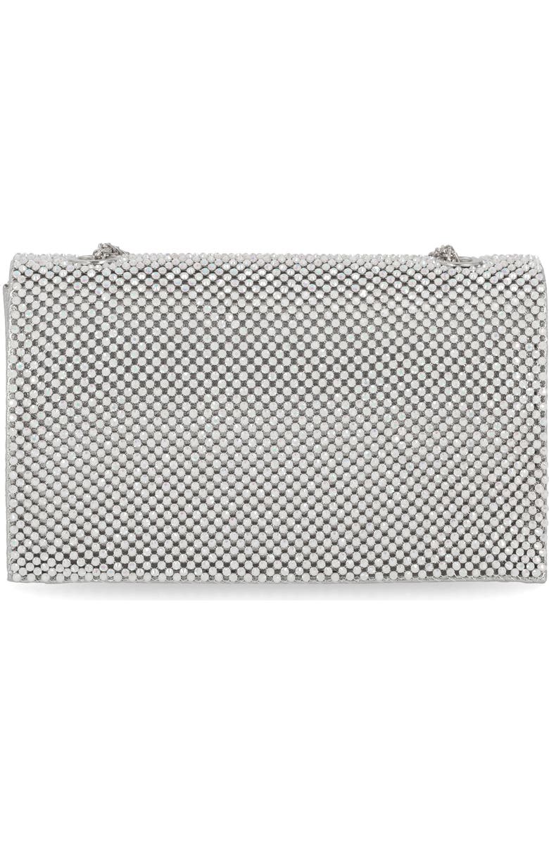 Jessica McClintock Adria Rhinestone Embellished Chain Handle Clutch, Alternate, color, Silver