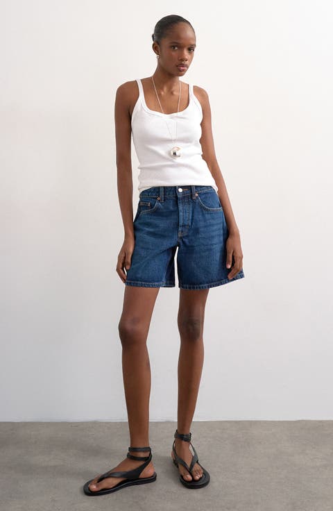 Editor Mid Rise Denim Shorts