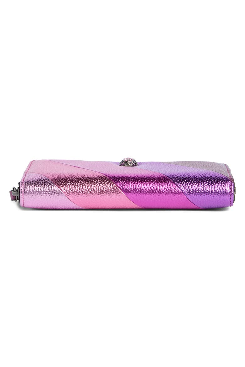 Zip Leather Wallet, Alternate, color, PINK COMB