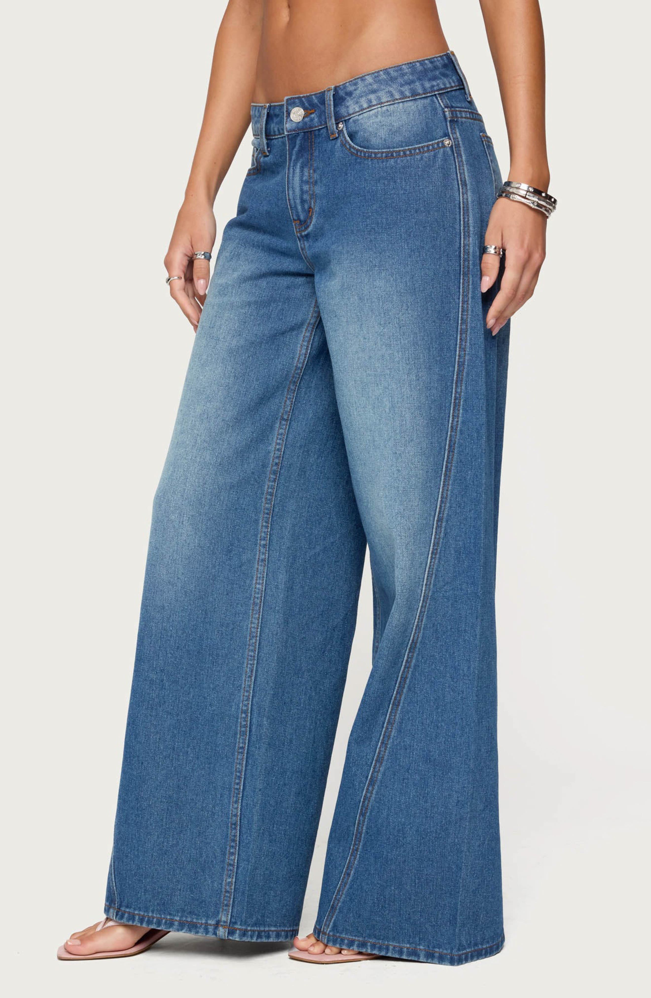 EDIKTED Linden Low Rider Baggy Jeans (Women) | Nordstrom