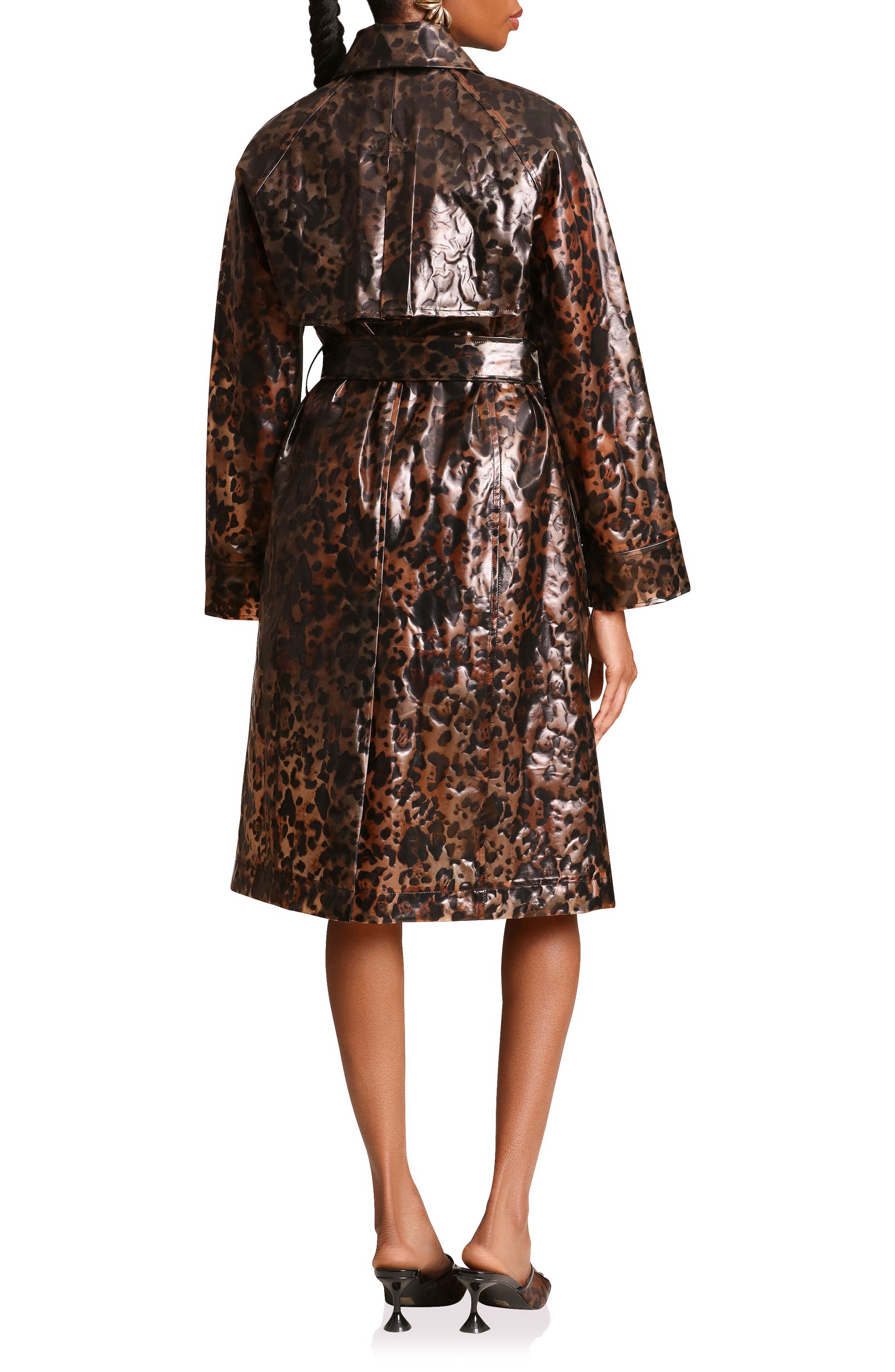 Leopard Print Rain Trench Coat - image 2