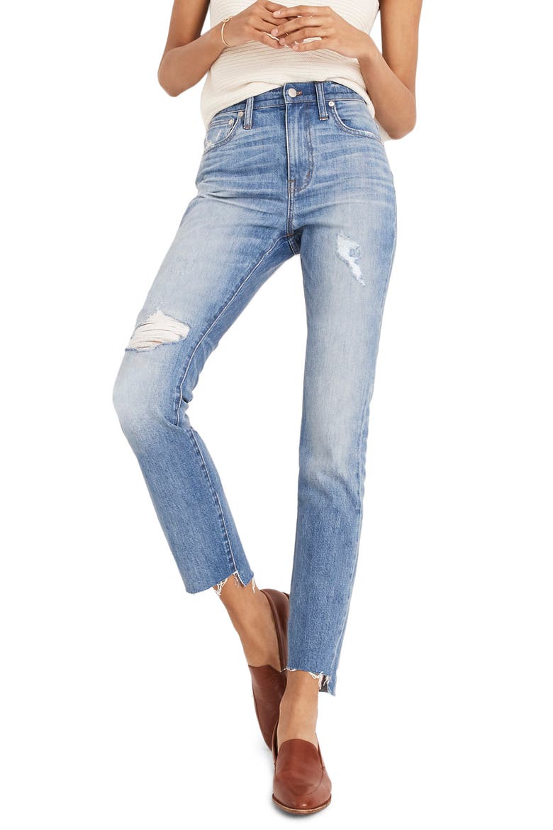 The High Waist Step Hem Slim Boy Jeans, Main, color, LITA