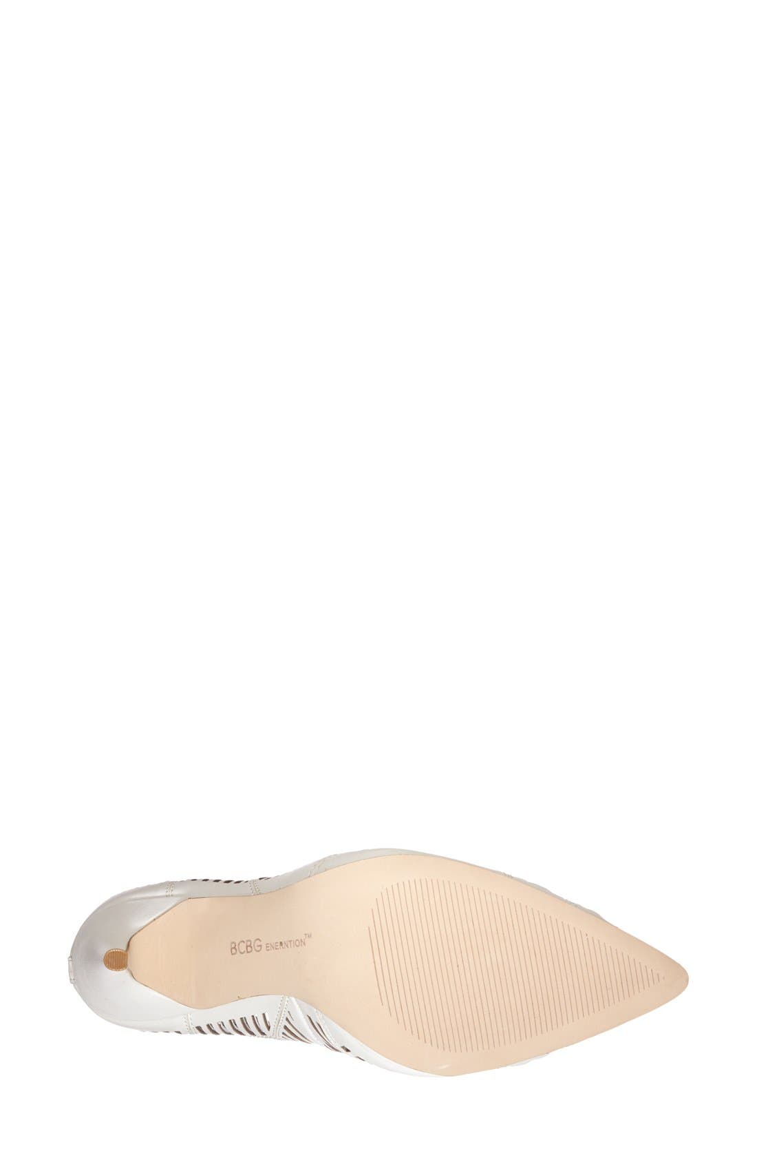 'Ovation' Laser Cut Pointy Toe Pump, Alternate, color, WHITE