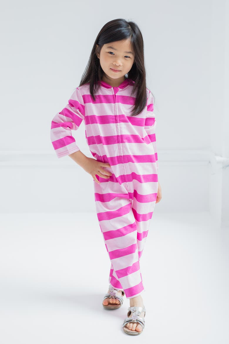 Alice in Wonderland Cheshire Cat Cosplay Hooded Coverall, Alternate, color, Cheshire Cat Pink