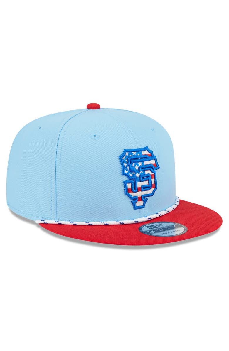 New Era Men's New Era Light Blue/Red San Francisco Giants 2025 Fourth of July 9FIFTY Snapback Hat, Alternate, color, 