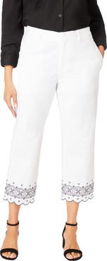 Jessica London Stretch Poplin Classic Cropped Straight Leg Pant