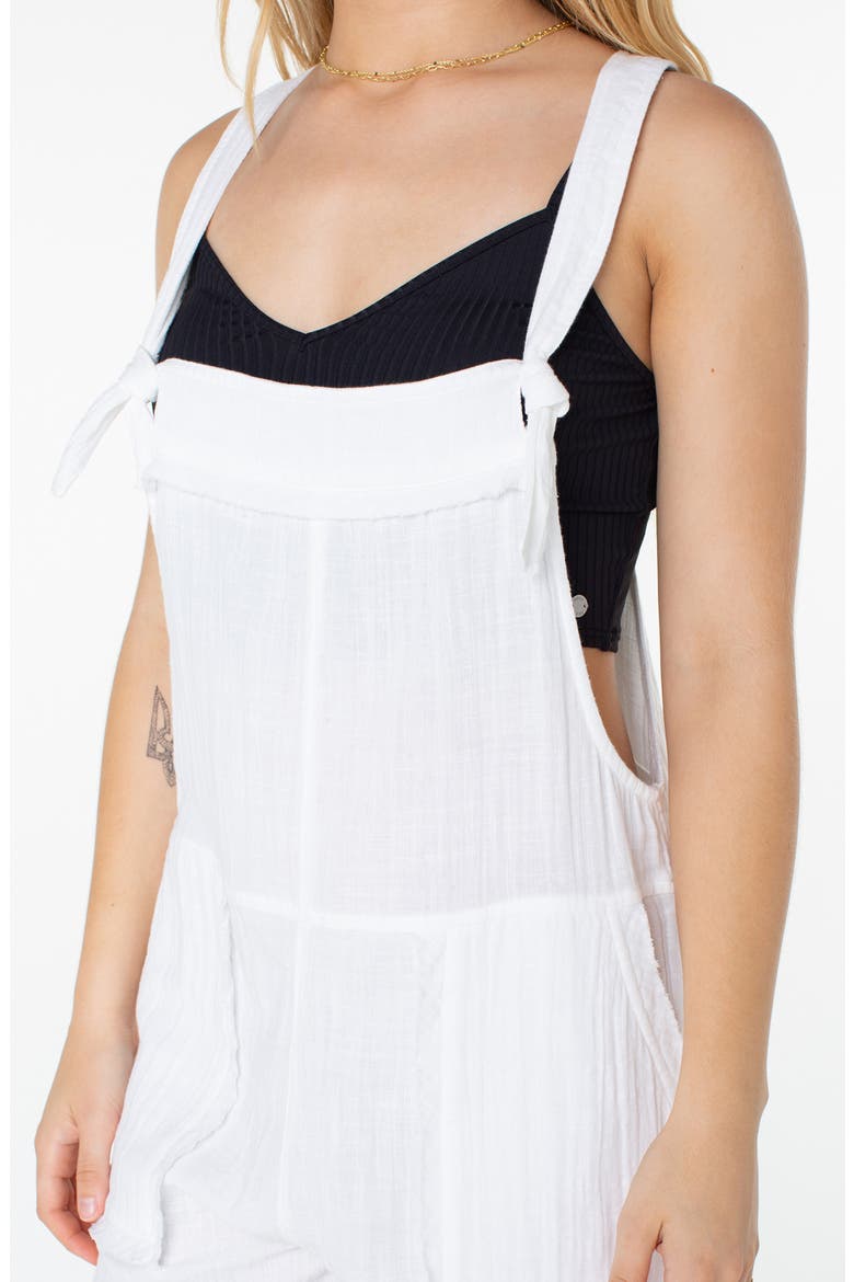 Sundown Dive Cotton Gauze Short Overalls, Alternate, color, SNOW WHITE SOLID