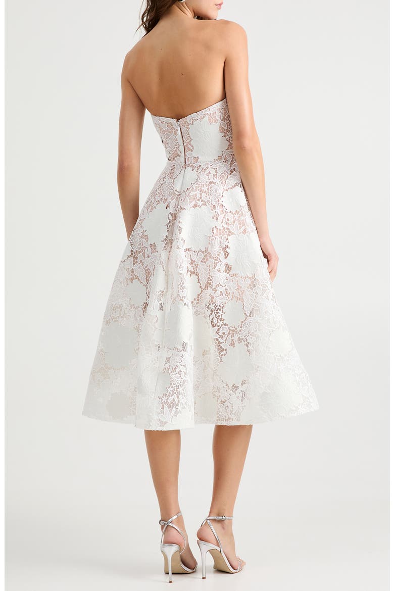 Cassandra Strapless Guipure Lace Dress, Alternate, color, OFF WHITE