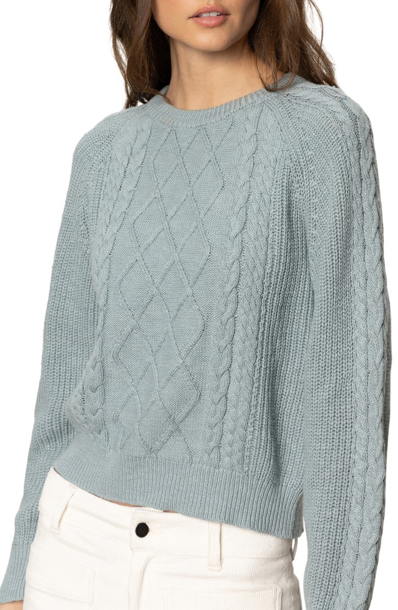 Sanctuary Nomad Cable Cotton Sweater, Alternate, color, Sky Gray