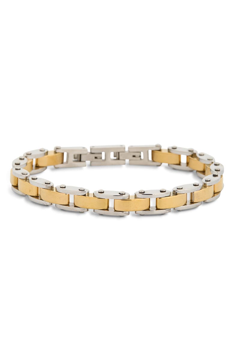 EYE CANDY LOS ANGELES Men's Omar Two-Tone Chain Bracelet, Main, color, Silver