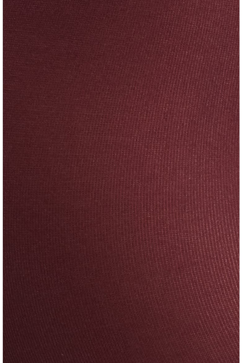 Velvet Finish 80-Denier Opaque Control Top Tights, Alternate, color, BURGUNDY