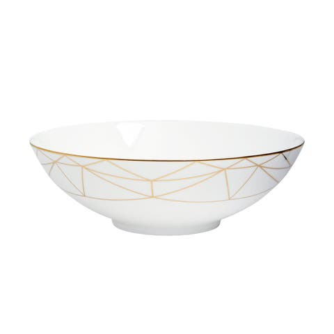 Gem Cut Gold Serving Bowl