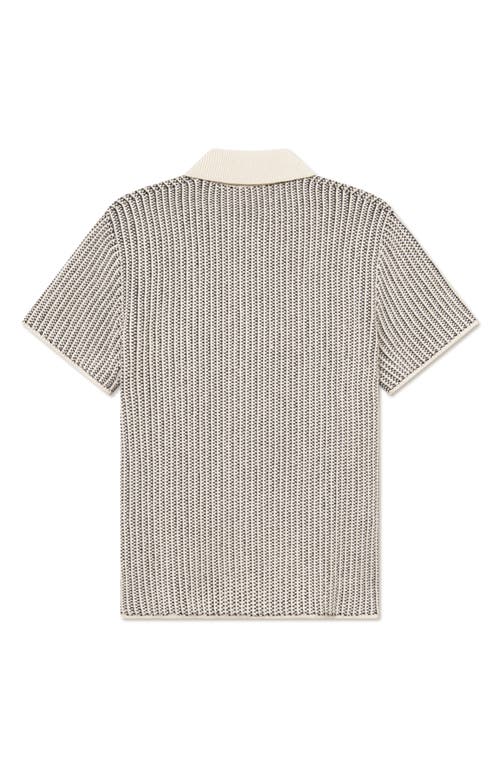 Les Deux Easton Short Sleeve Button-up Sweater In Ivory/black