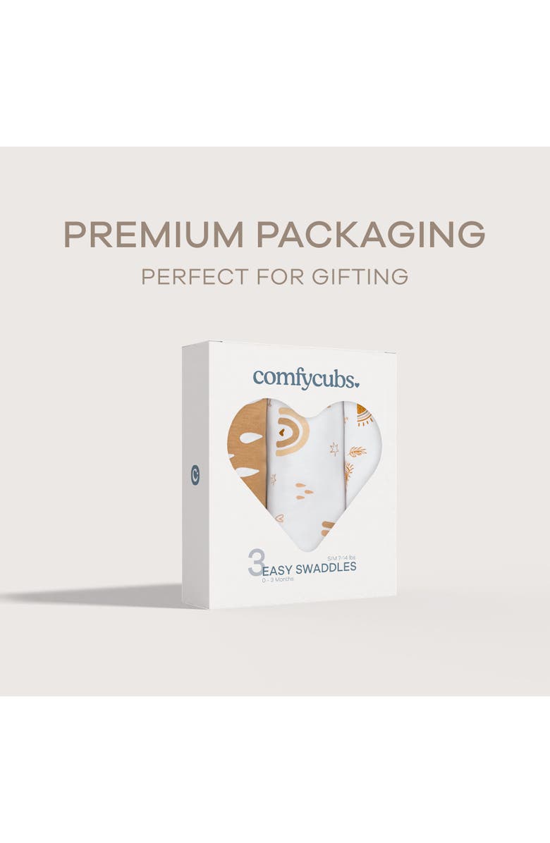 Comfy Cubs Easy Swaddle Blankets - Pack of 3, Alternate, color, Rainbow Bohemian