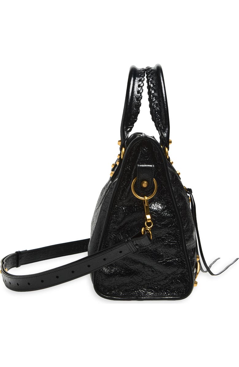 Balenciaga Medium Le City Crinkled Leather Tote, Alternate, color,