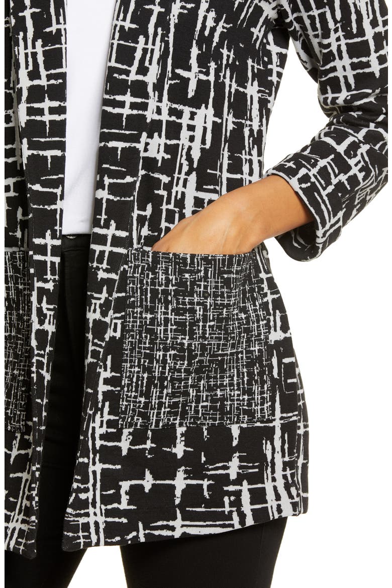 Symphony Open Front Jacket, Alternate, color, BLACK MULTI