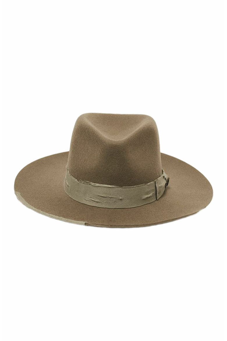 Delmar Distressed Felt Fedora, Alternate, color, Olive