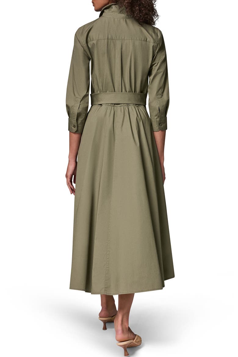 Poplin Tie Front Shirtdress, Alternate, color, SAGE