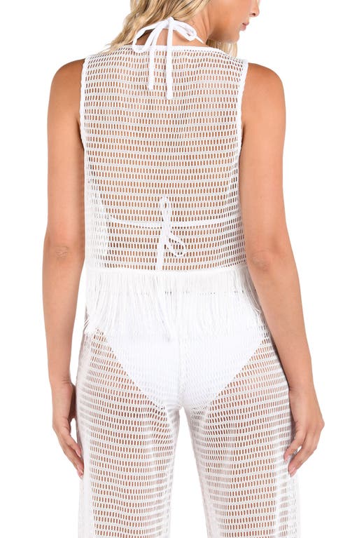 Shop La Blanca Fringe Trim Crochet Tank In White