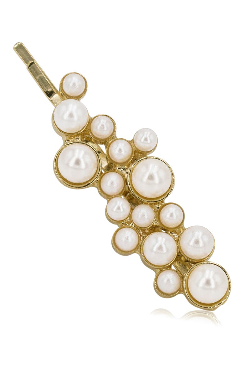 Imitation Pearl Hair Clip, Main, color, GOLD