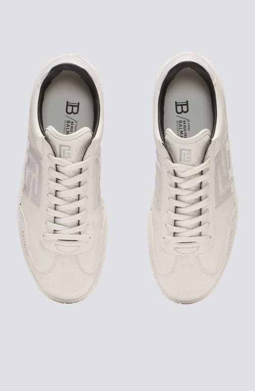 Balmain Round Toe Low-top Sneakers With Rubber Sole In White