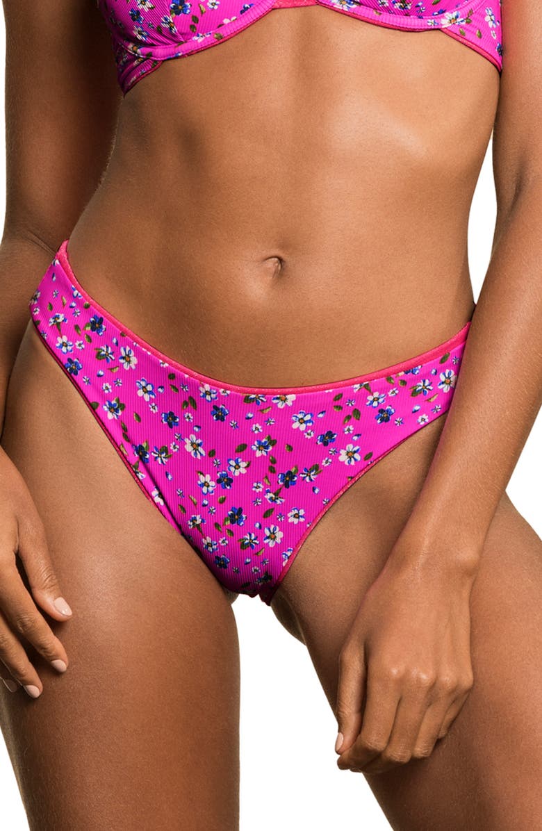 Maaji Hot Fushia Sublimity Reversible Bikini Bottoms, Main, color, 