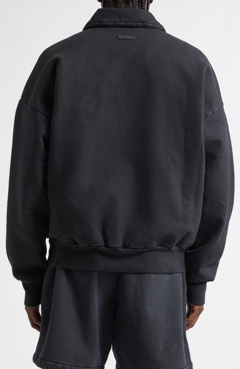Fear of God Cotton Half Zip Pullover, Alternate, color, Black