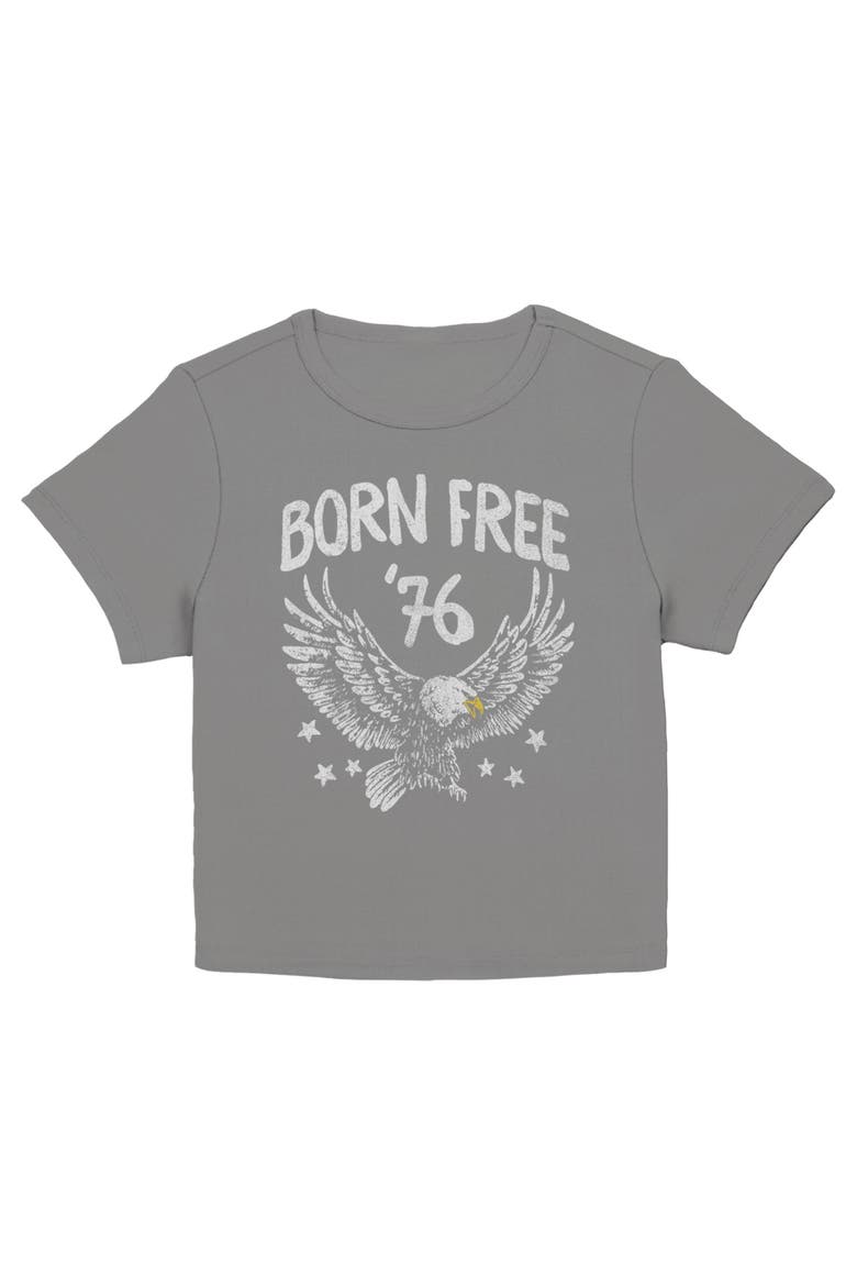 Junior's Born Free Eagle Short Sleeve Baby T-Shirt, Main, color, Charcoal