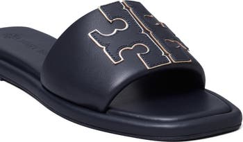 Double-T Leather Sport Slide Sandal