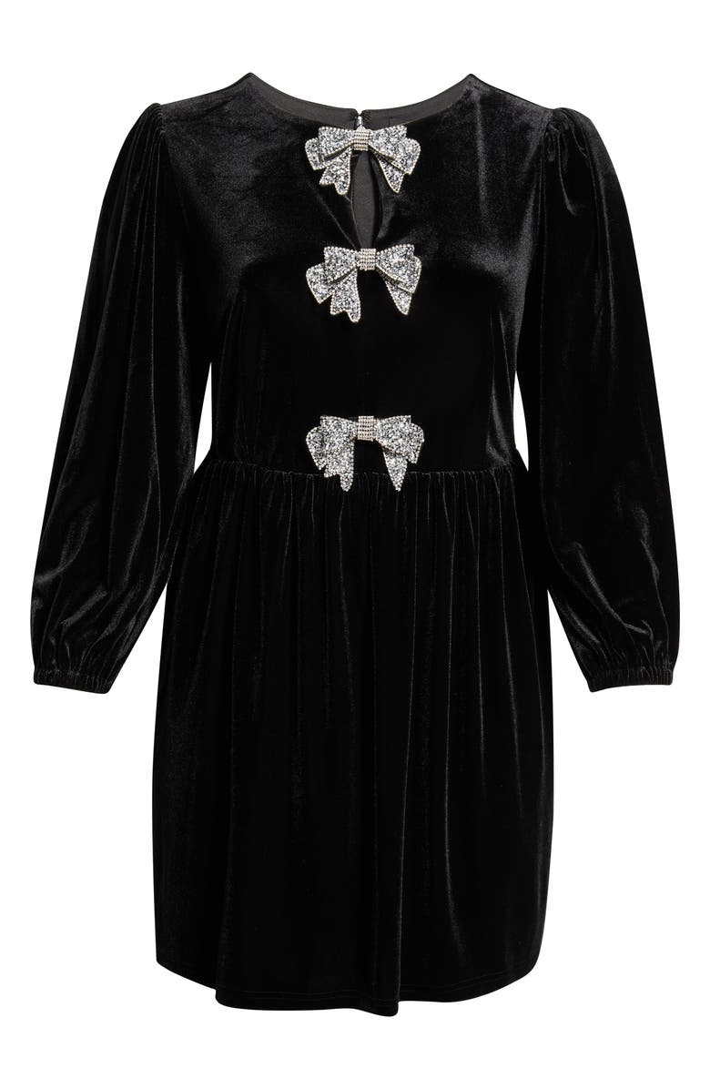 SUGARLIPS Glow Bow Velvet Long Sleeve Dress, Alternate, color,