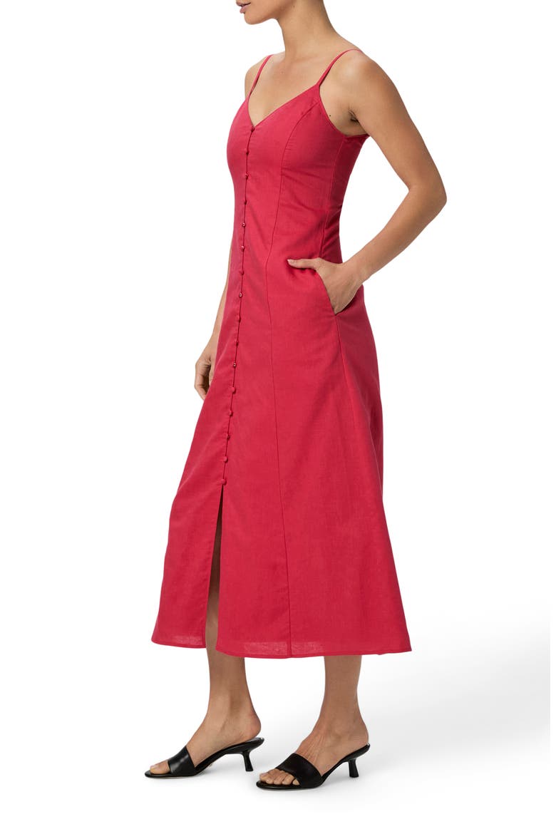 Modena Linen & Cotton Midi Sundress, Alternate, color, PETUNIA