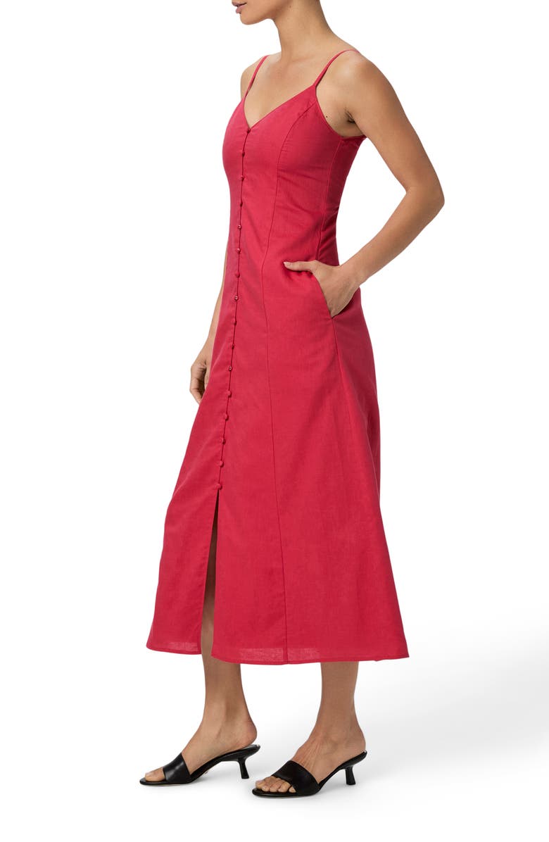 PAIGE Modena Linen & Cotton Midi Sundress, Alternate, color, Petunia