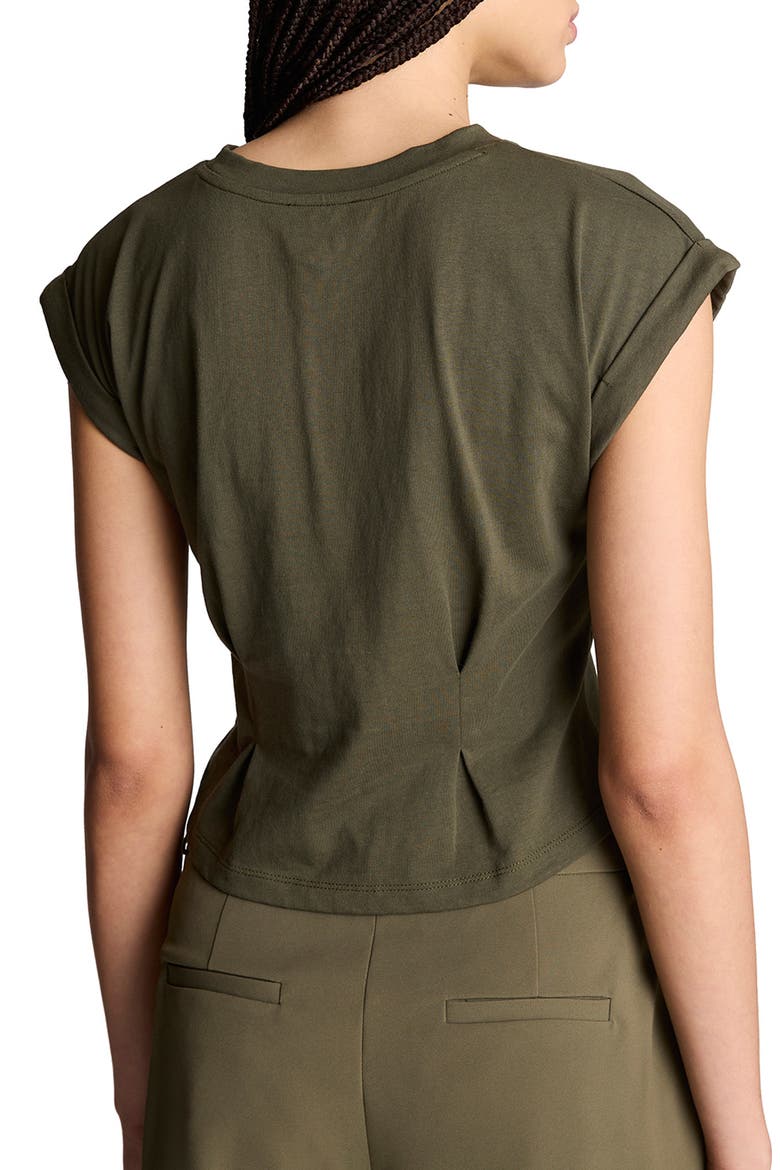 Extended Shoulder Peplum Top, Alternate, color, TURTLE GREEN