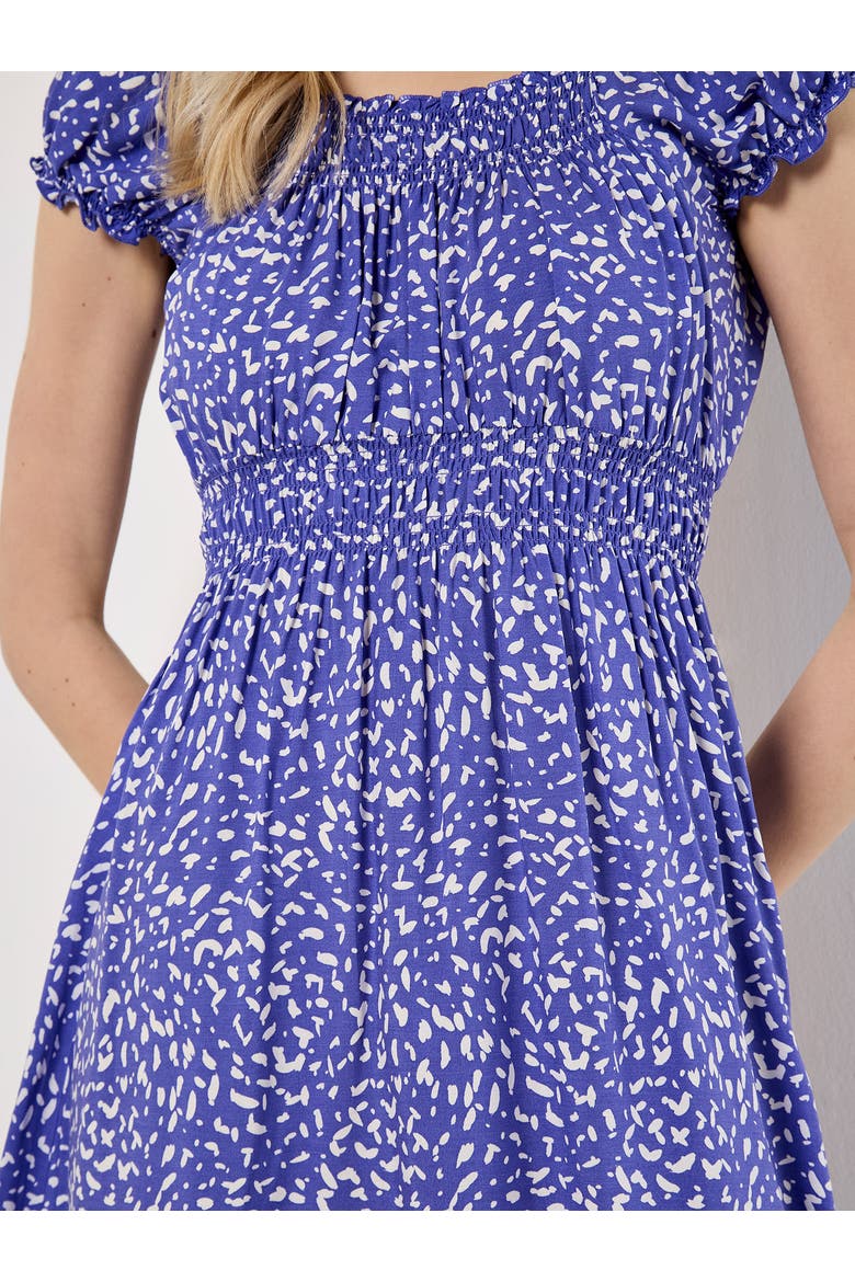 Milkmaid Printed Midi Dress, Alternate, color, Purple