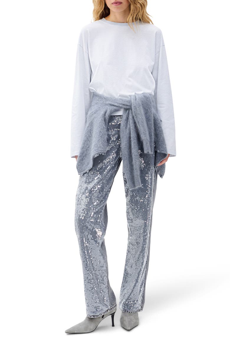 rag & bone/JEAN Kelly Stripe Boxy T-Shirt, Alternate, color, Light Blue