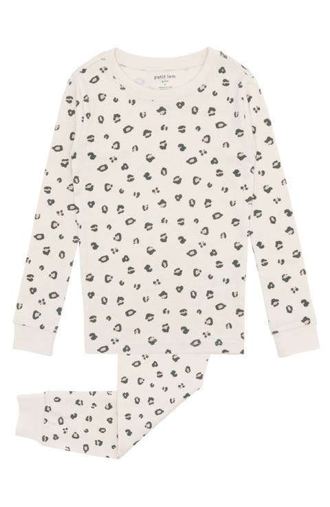 Kids' Leopard Print Fitted Organic Cotton Two-Piece Pajamas (Toddler, Little Kid & Big Kid)