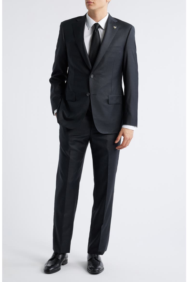 Honey Way Regular Fit Super 150s Charcoal Grey Wool Suit, Main, color, CHARCOAL